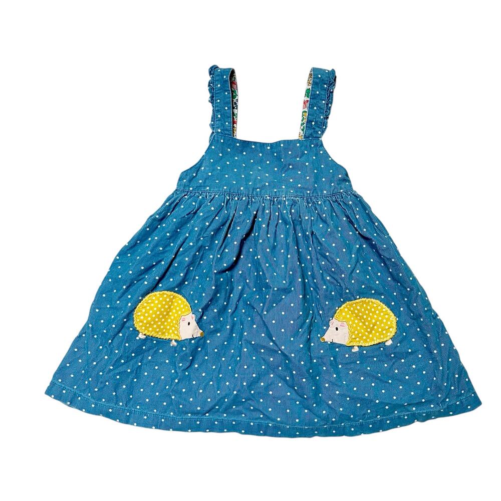 Baby Boden Hedgehog Pinnie Corduroy Dress Size 2/3